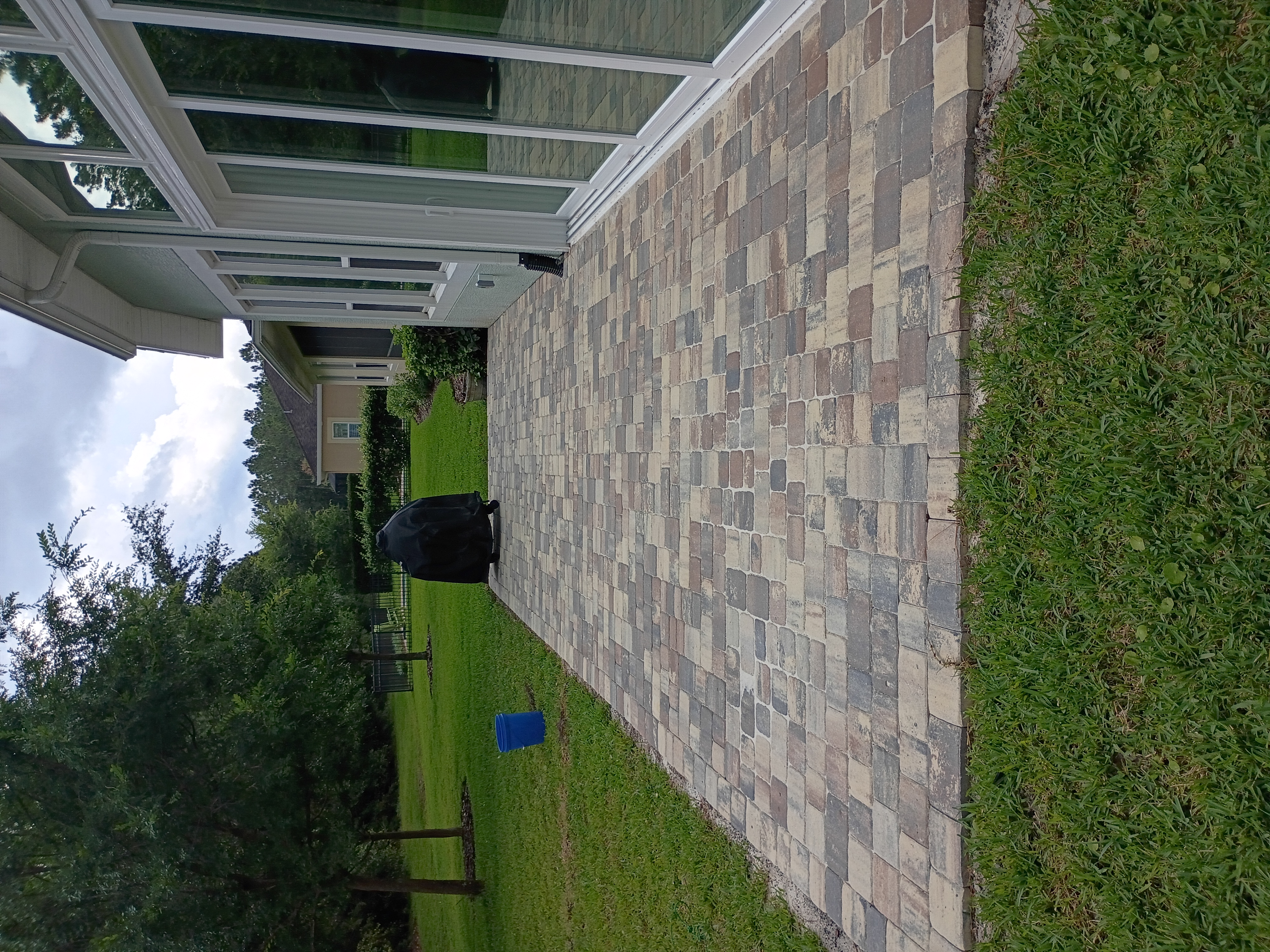 New paver patio installation